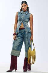 AUBERGINE DENIM CULOTTE