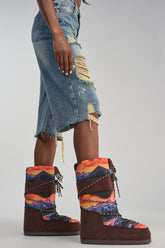 AZALEA WANG FROSTLING MULTI COLOR PRINT FLAT BOOT