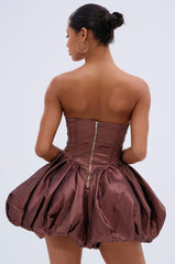 ADORE YOU WOVEN MINI DRESS IN MOCHA