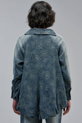 ALICE EMBROIDERED DENIM BLOUSE