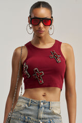 BLESSED TANK IN BURGUNDY