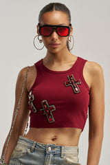 BLESSED TANK IN BURGUNDY