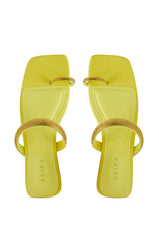 AKIRA LAVEDA YELLOW EMBELLISHED FLAT SANDAL