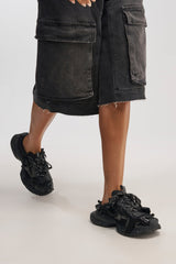 AKIRA GOLD LOCKET BLACK SLIP ON SNEAKER