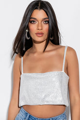 BELLA DONNA RHINESTONE CROP TOP