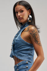 ALIGNED MILITARY DENIM TOP