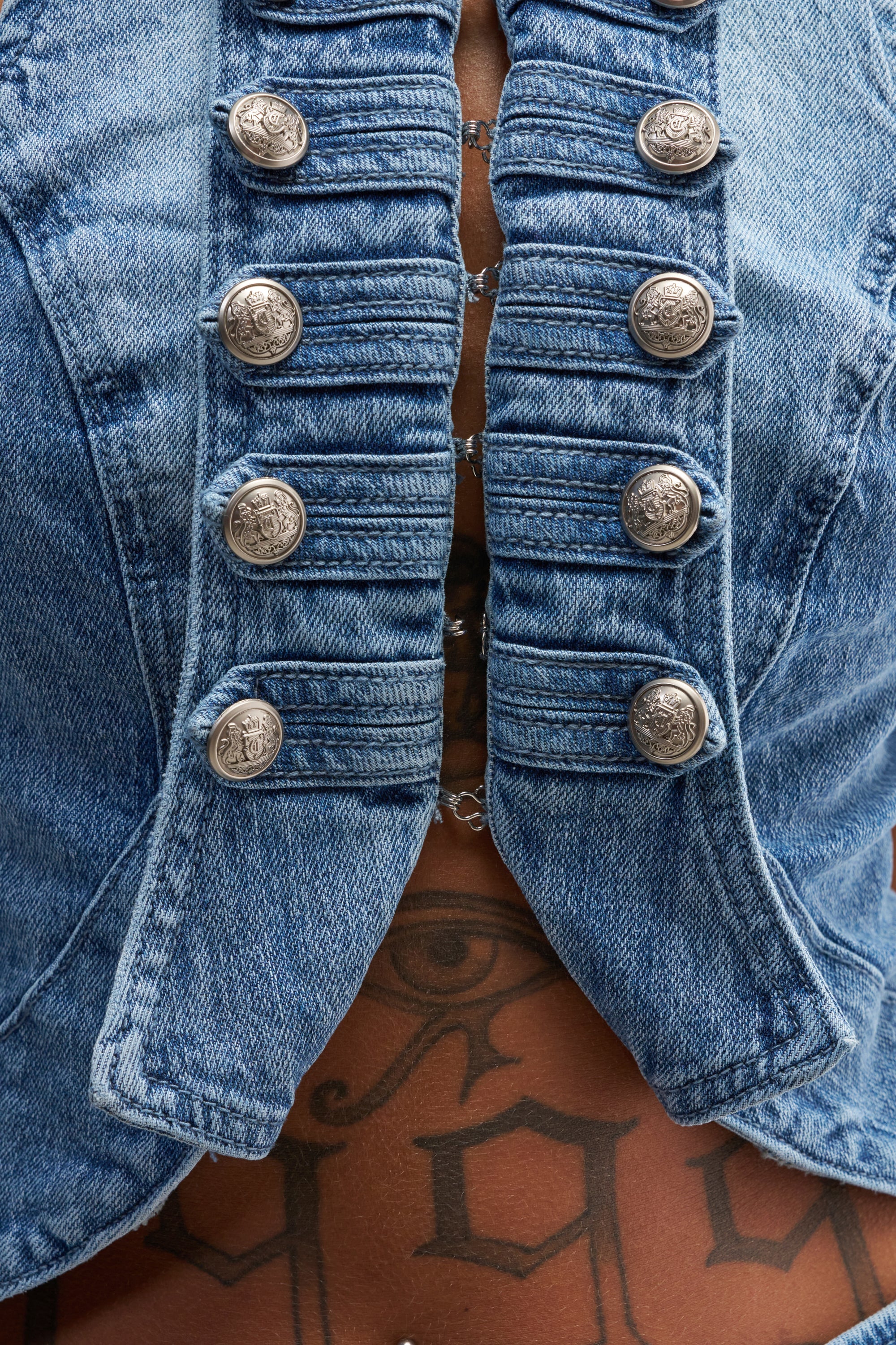 ALIGNED MILITARY DENIM TOP