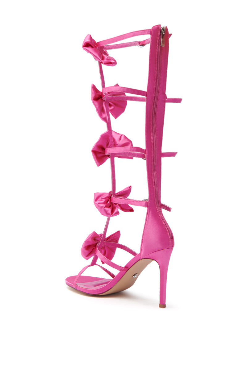 AZALEA WANG AERIN FUCHSIA GLADIATOR BOW SANDAL STILETTO