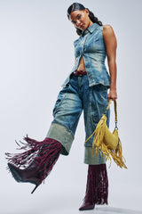 AUBERGINE DENIM CULOTTE
