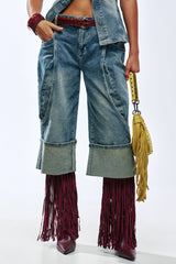 AUBERGINE DENIM CULOTTE
