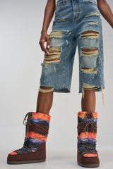 AZALEA WANG FROSTLING MULTI COLOR PRINT FLAT BOOT