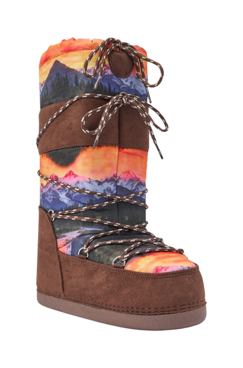 AZALEA WANG FROSTLING MULTI COLOR PRINT FLAT BOOT