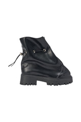 AKIRA GOLD IRON BLACK FLAT BOOTIE