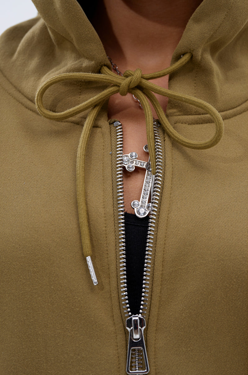 CALI MULTI ZIPPER HOODED SWEATSHIRT
