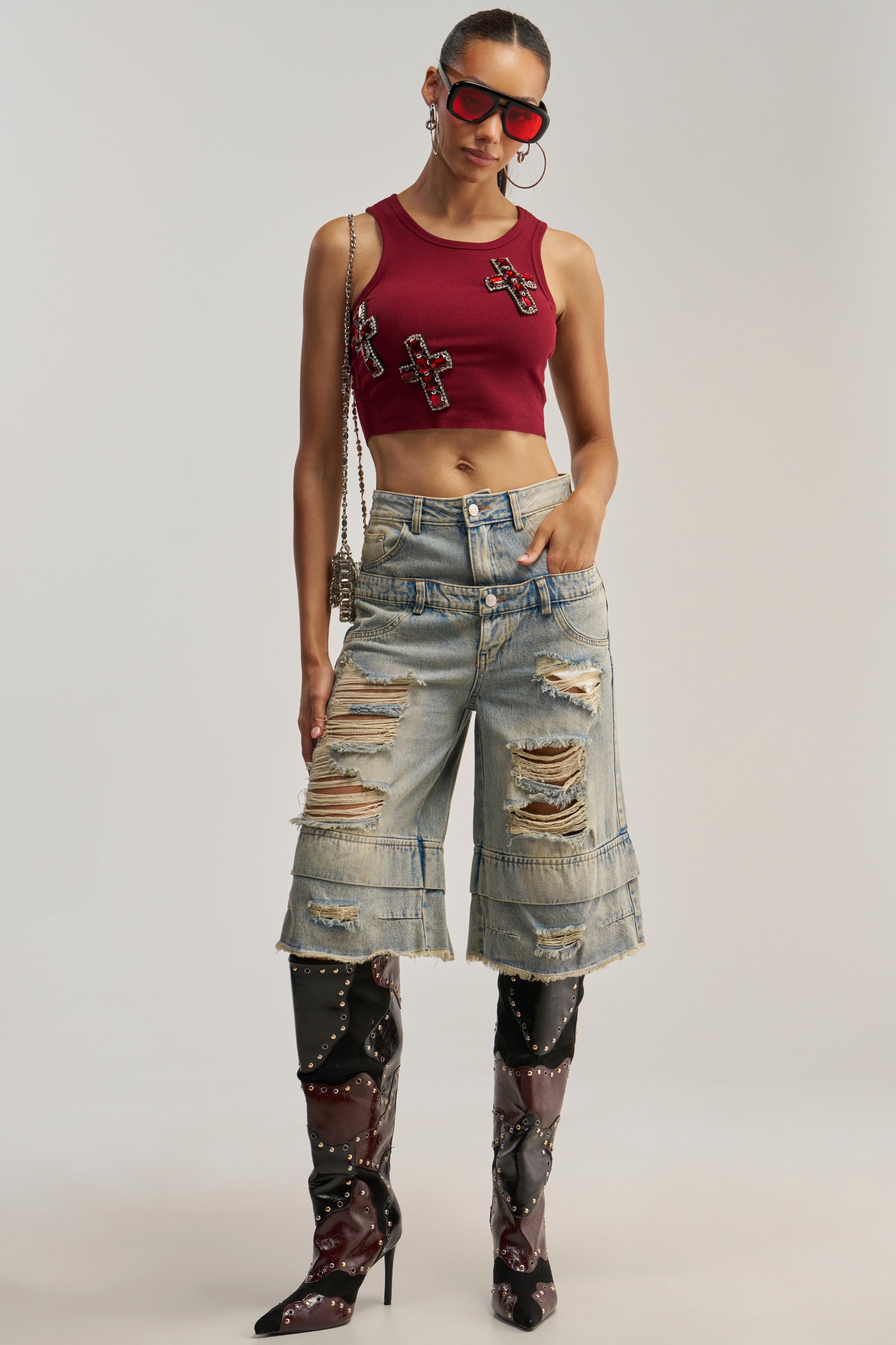 BLESSED TANK IN BURGUNDY
