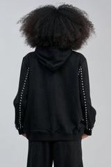 ASHLEY STUDDED ZIP UP SWEATSHIRT