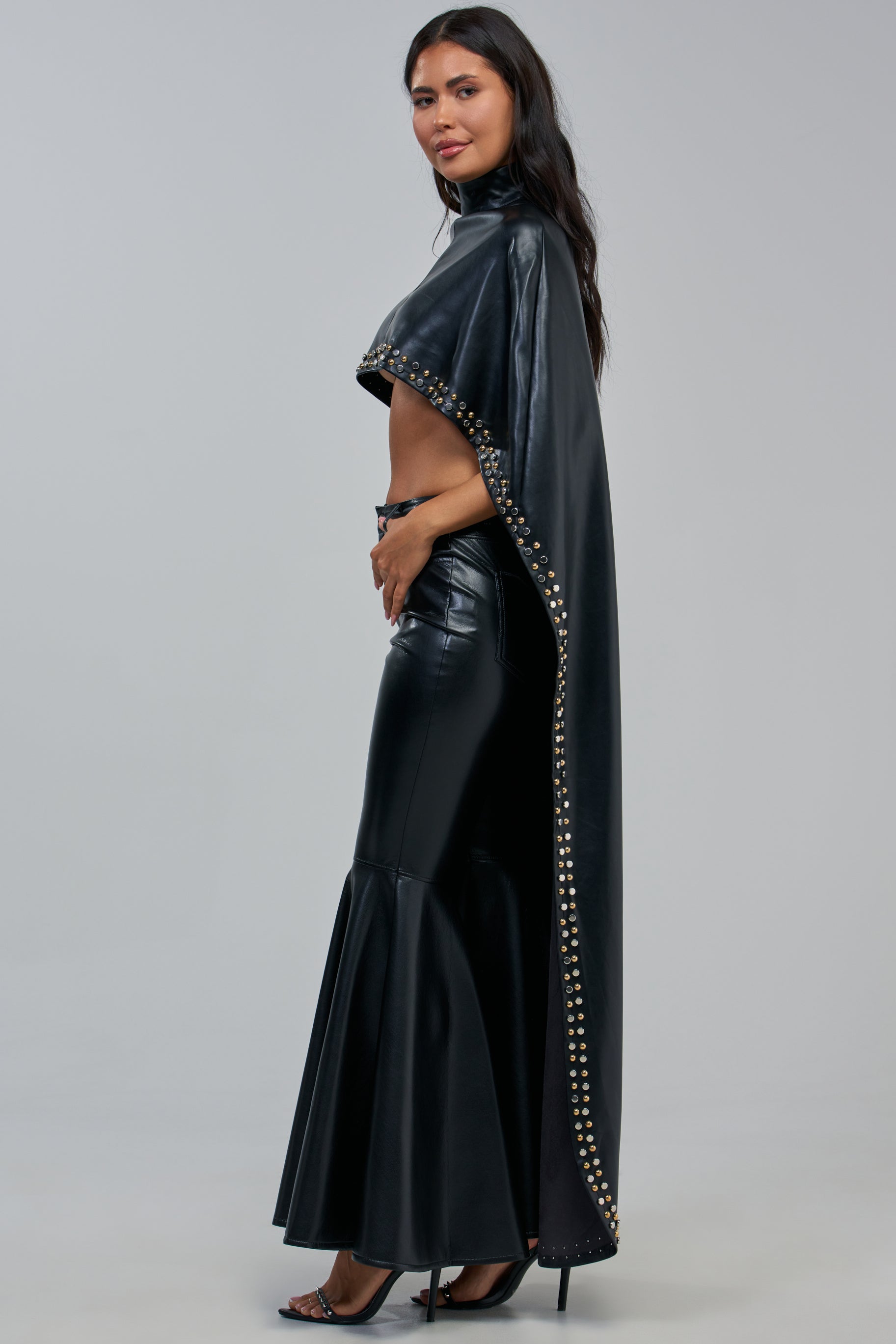 ALL ABOUT THE DROP TURTLENECK HIGH-LOW BLOUSE