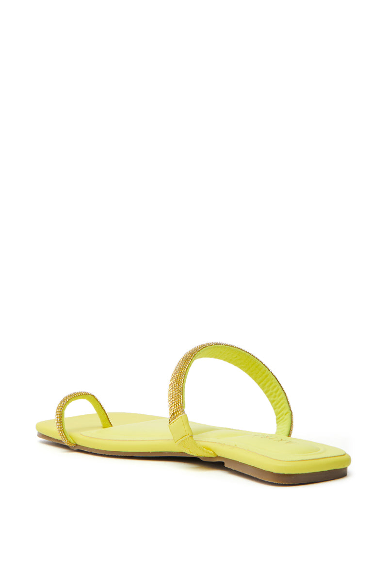 AKIRA LAVEDA YELLOW EMBELLISHED FLAT SANDAL