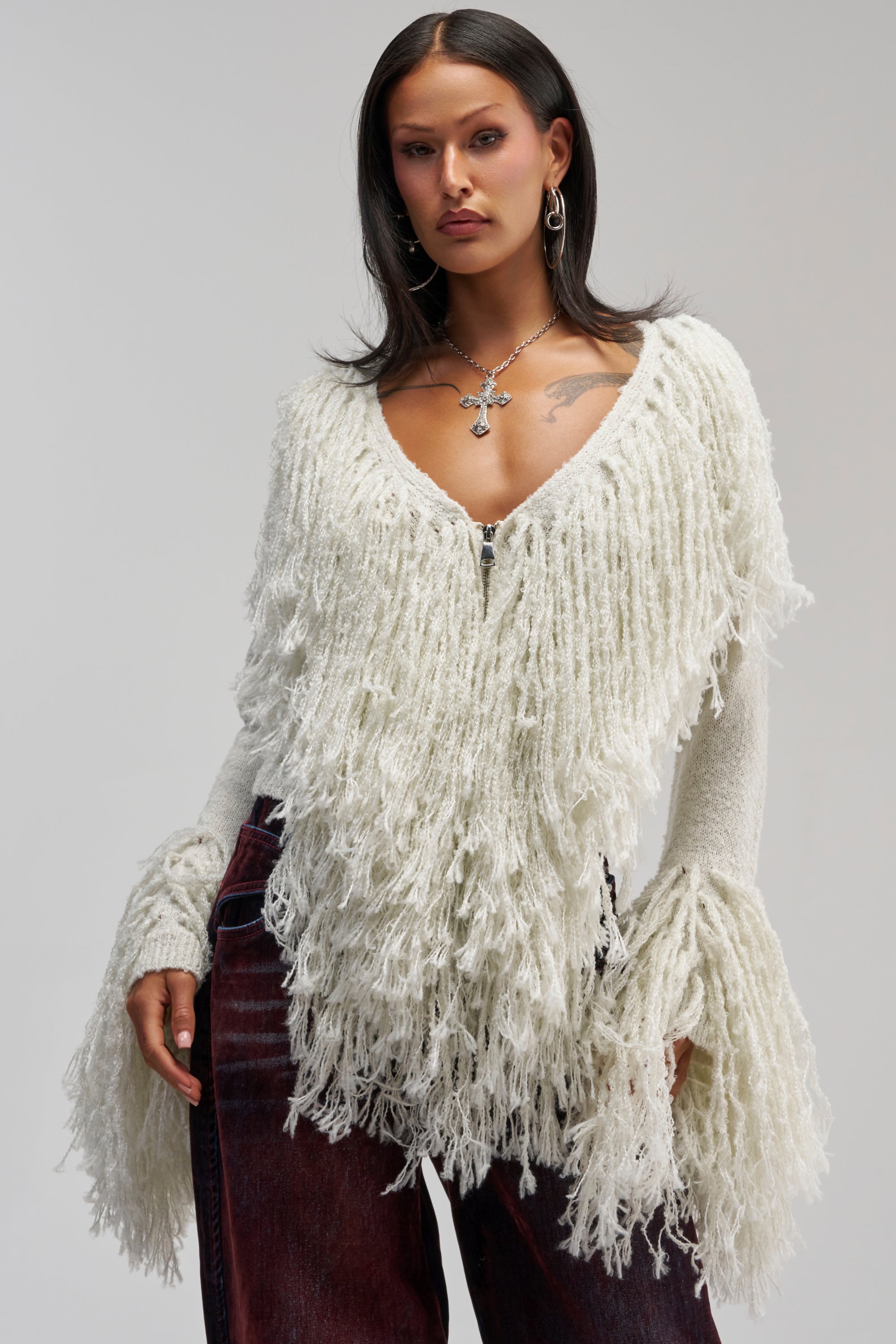 AT YOUR BEST FRINGE CARDIGAN