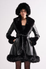 ADRIENNE FUR TRIM COAT