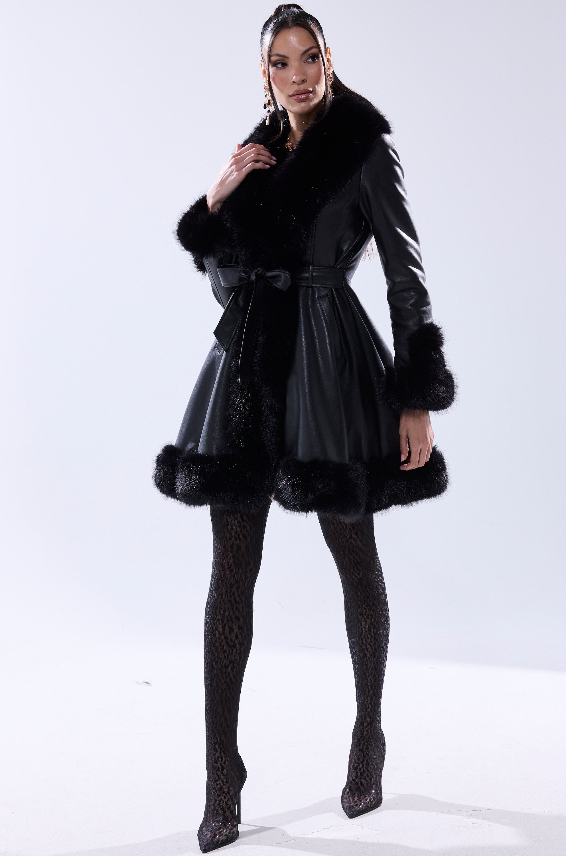 ADRIENNE FUR TRIM COAT
