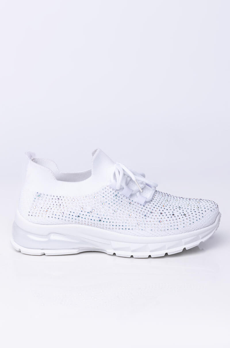 AZALEA WANG DON'T STOP NOW FLATFORM SNEAKER IN WHITE