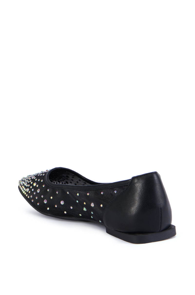 AZALEA WANG HENLEE BLACK RHINESTONE FLAT