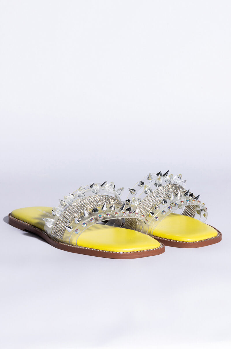 AZALEA WANG KEEP IT REAL FLAT SANDAL IN YELLOW