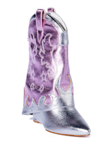 AZALEA WANG BRIA FOLD OVER BOOT IN METALLIC